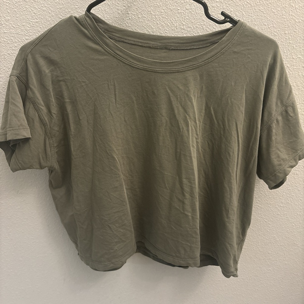 Lululemon cates tee cotton Pima short sleeve grey sage